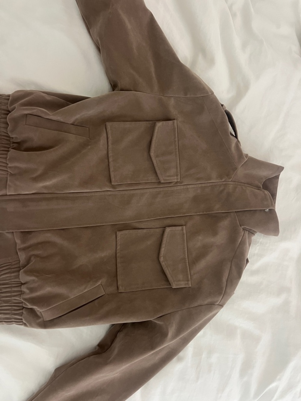 PrettyLittleThing mushroom Funnel Neck Utility Bomber Jacket - Picture 6 of 7